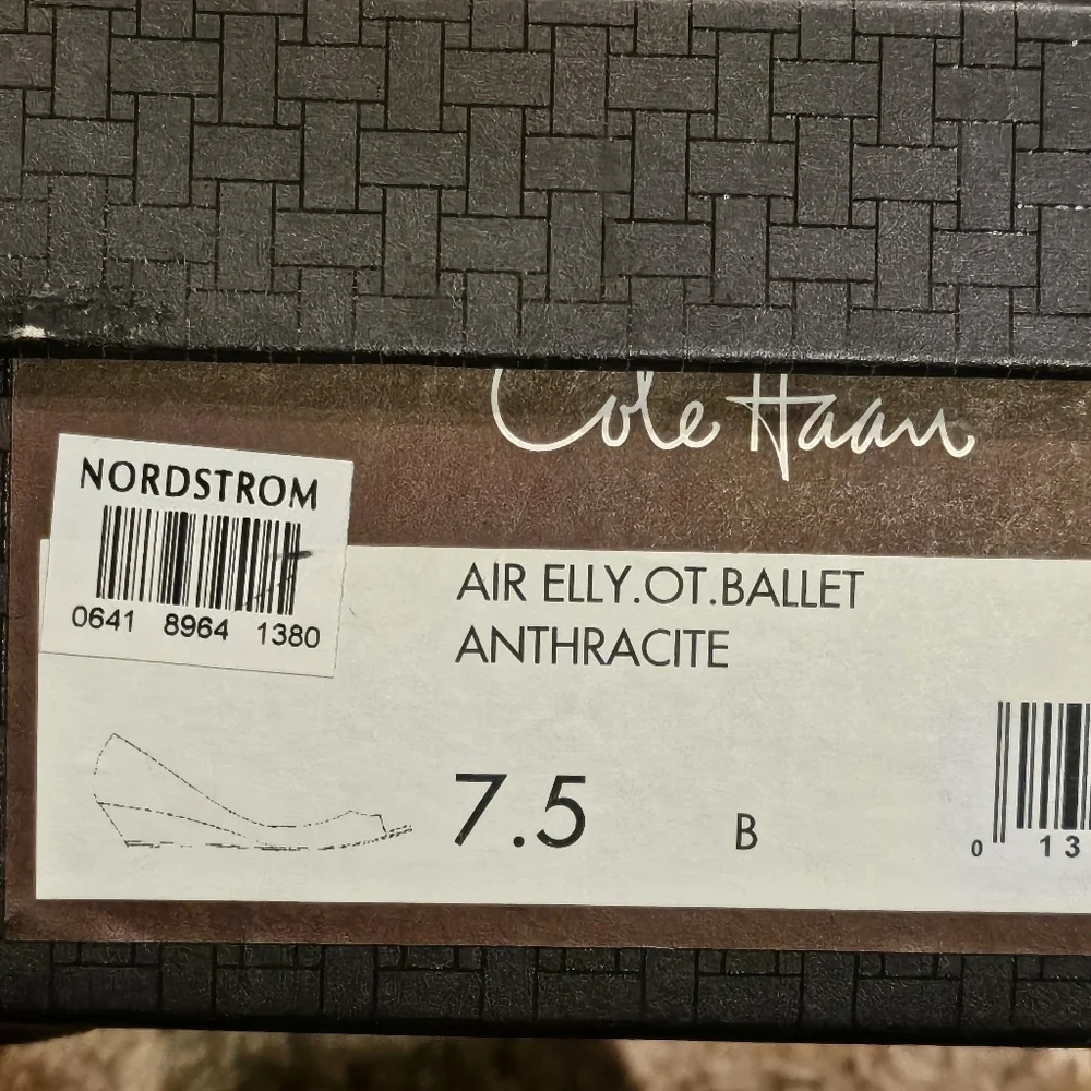 Cole Haan Air Elly OT Ballet Wedge Flats Silver Metallic Sz 7.6 #D24279